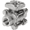 Ball valve Series: VZBA Stainless steel/PTFE Bare stem PN63 Internal thread (BSPP) 1" (25)